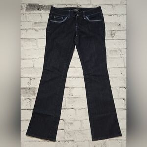 GUESS by Los Angeles Low Rise Daredevil Dark Wash Bootcut Jeans